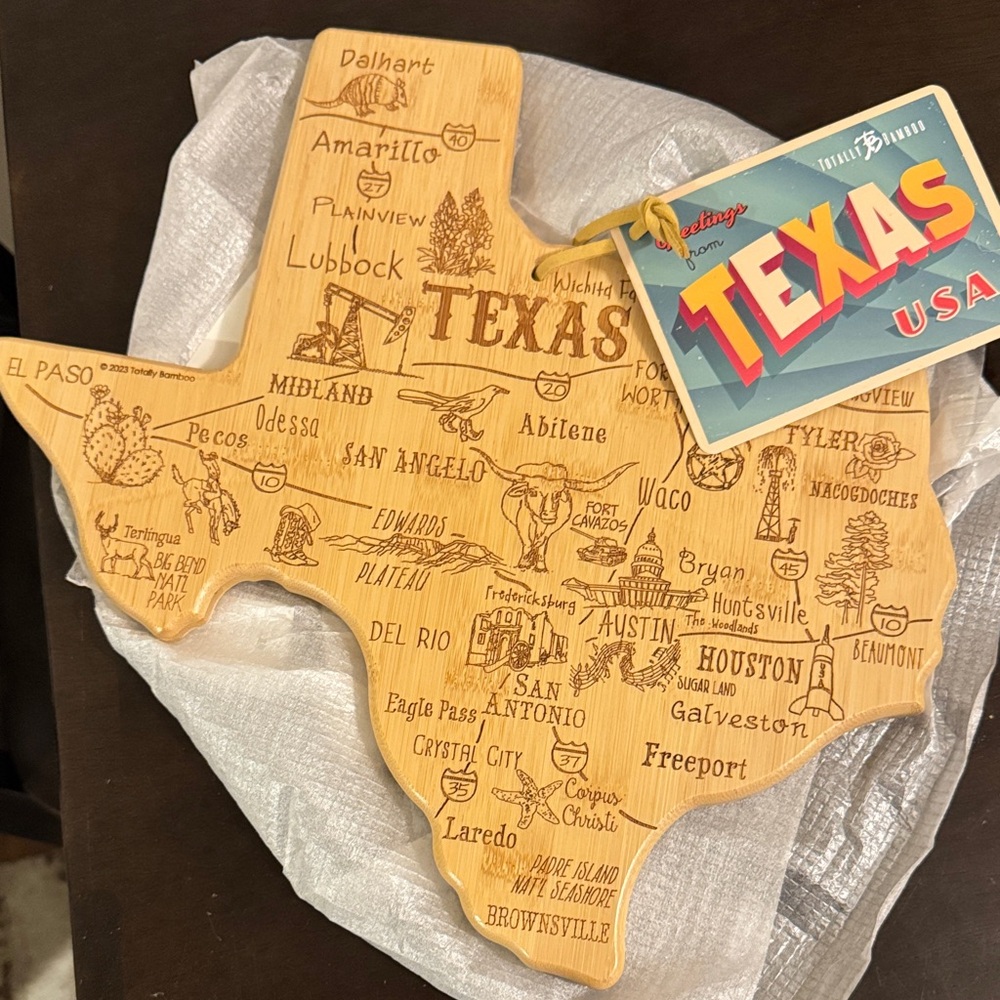 Totally bamboo Texas laser etched destination cutting board